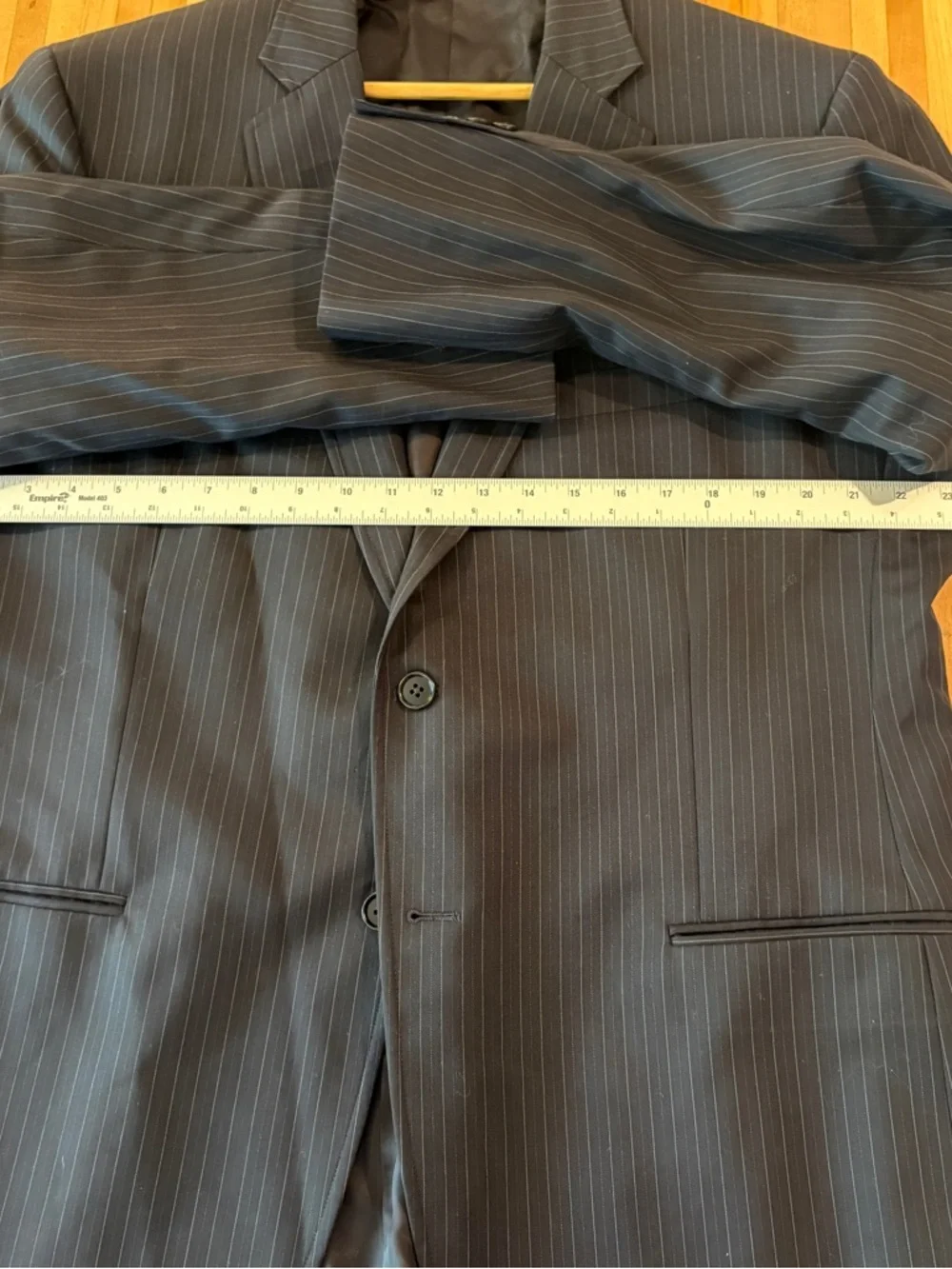 Brooks Brothers Madison Navy Pinstripe Two-Button Suit Jacket Classic